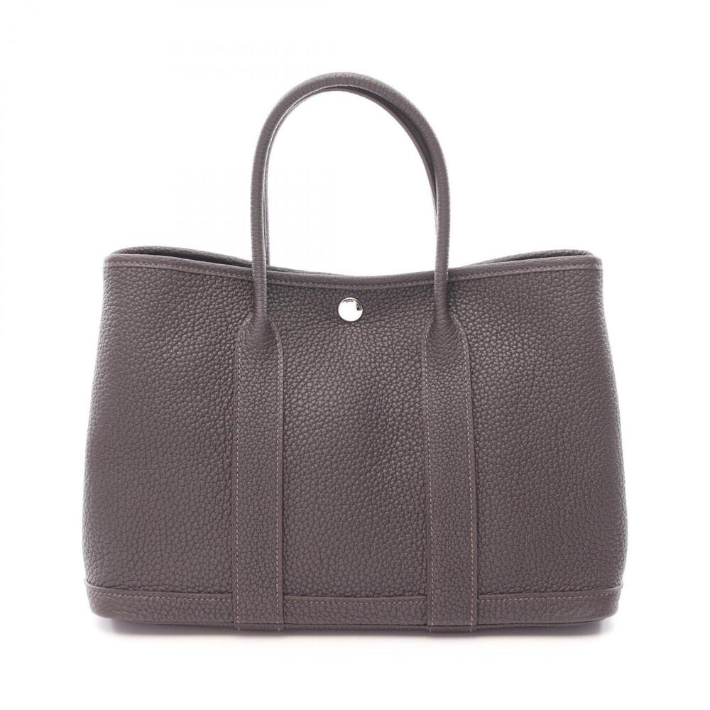 Hermes Garden Party TPM Tote Bag Handbag Leather Negonda Brown Beblanc